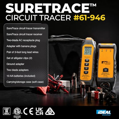 Ideal Electrical SureTrace Digital Circuit Tracer, 61-946, 0-480V