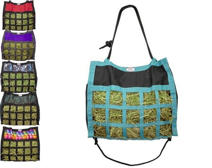Derby Originals Scratchless Slow Feeder Horse Hay Bag with Super Tough Bottom and 6 Month Warranty (Black with Turquoise Trim) - color: Black with Turquoise Trim