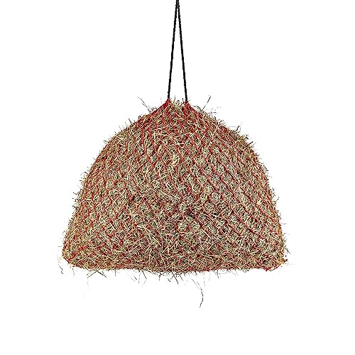 Shires Greedy Feeder Net - Slow Feed Horse Hay Net - 1.25-inch (3cm) Mesh Holes - Durable Nylon Construction Default Title - color: Red, size: 30"