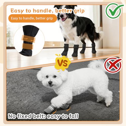 Dog Paw Wound Recovery Boot, Breathable Dog Bootie for Injured Paw, Anti-Slip Dog Shoe with Self-Adhesive Strap, Protector for Outdoor Walking & Keep Dogs from Licking Wounds (S) - size: S