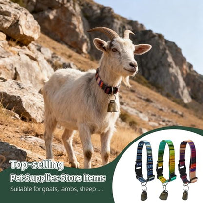 Goat Collars and Bells，Durable Nylon Adjustable Collar (Pattern) - color: Pattern, size: 3 PCS