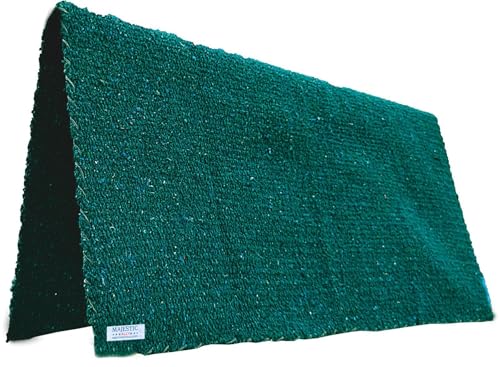 Majestic Ally Solid Color 34"x 36" Traditional Acrylic Saddle Blanket with Hemline Edges-3.7 lbs (Hunter Green) - color: Hunter Green