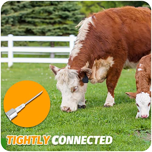 NEWTRY 5ml Livestock Syringe, Continuous Adjustable Animal Syringe | Stainless Steel, for Cattle Sheep Pig Goat Adjustable Dose Lightweight with10 needles & a hose