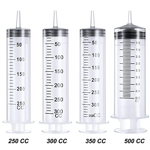 BBTO 2 Pieces 500 ml Large Plastic Syringes with 40'' Tube and Connections - size: 500 ML