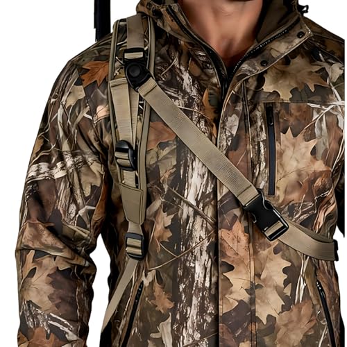 Stalker Sling for Rifle, Shotgun & Crossbow, Tactical Hands-Free with Removable Swivels, Quick Release & Crossbody Stabilizing Cord, Universal Neoprene Padded Outdoor Hunting Strap - color: Camo