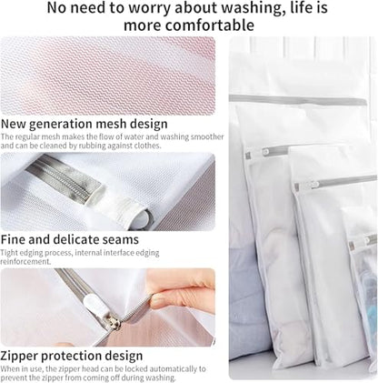 3Pcs Durable Honeycomb Mesh Laundry Bags for Delicates 16 x 20 Inches (3 Large) - size: Large
