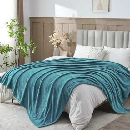 NEWCOSPLAY Fleece Leaves Pattern Queen Blanket, Dark Blue, 90"x90" | Super Soft Throw Blanket, Lightweight Cozy Bed Sofa Blanket, Premium Silky Flannel Fleece, Travel Blanket for All Season Use - color: Dark Blue, size: Queen(90"x90")