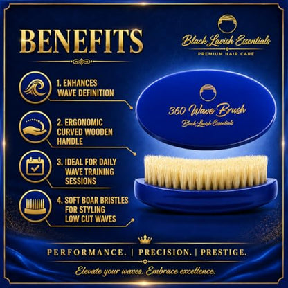 Men’s Hair Brush, Build Deeper Waves, Soft and Hard Boar Bristle Curved Wave Brush, Perfect for Styling Hair (Soft-Brush, Blue) - color: Royal Blue, size: Soft Brush