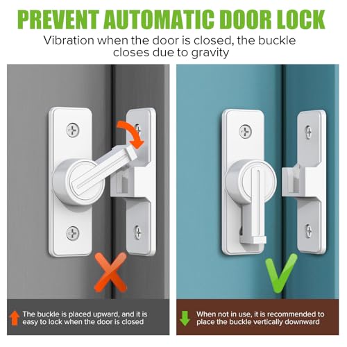Barn Door Lock Hardware, 90 Degree Flip Latch Privacy Lock, White-2PCS | Heavy Duty Zinc Alloy Sliding Barn Door Latch for Bathroom, Bedroom, Closet, Garage, Shed and Gate - color: White-2PCS