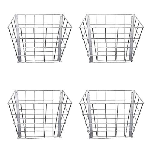 Rugged Ranch 4-Pack Galvanized Steel Livestock Hay Feeder Racks for Goats, Sheep, Horses and Cattle – 21"x16"x12", Silver, Wall-Mounted, Rust-Resistant, Lightweight and Stackable - size: 4 Pack