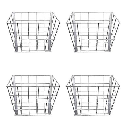 Rugged Ranch 4-Pack Galvanized Steel Livestock Hay Feeder Racks for Goats, Sheep, Horses and Cattle – 21"x16"x12", Silver, Wall-Mounted, Rust-Resistant, Lightweight and Stackable - size: 4 Pack