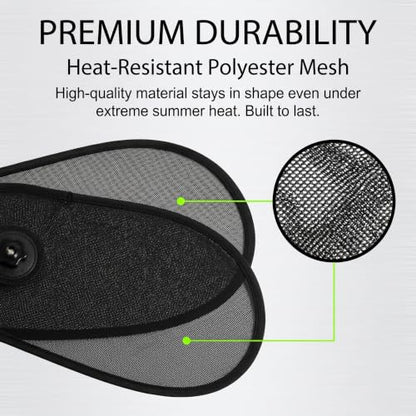 2PCS Car Side Window Shade, Adjustable & Rotatable Window Sun Blocker, Mesh Driver Side Sunshades for Heat & Glare Protection, Universal Fit for Most Cars (Black)