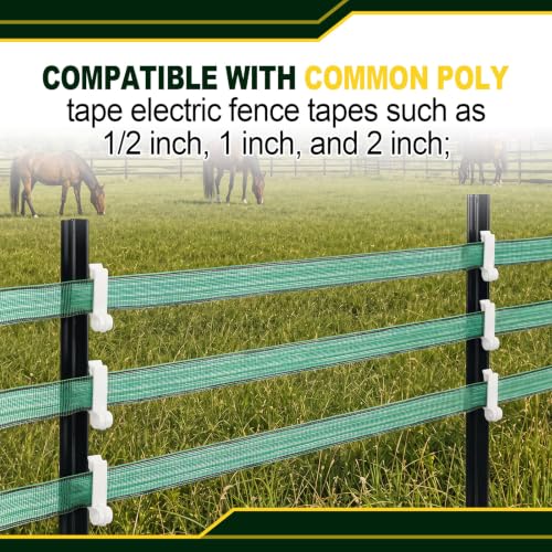 Pangda 60 Pack T Post Insulators Electric Fence for Farm Polytape, White - color: White