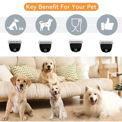 2PCS Replacement Blade for nebot P1 Pro Pet Grooming Kit & Vacuum Size-10 Cut Length 1/50"(0.5mm),Made of Ceramic Blade & Stainless Steel Blade