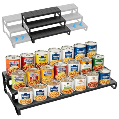 Expandable Can Organizer for Pantry, 3-Tier Adjustable Metal Can Rack - size: 3 Tier*1