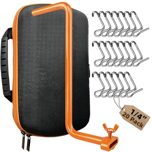 Fence Wire Tightener with Bag,20Pcs 1/4" Fence Tensioner with 1Pcs Handle | Fence Tightener, Fence Wire Tensioner, Barb Wire Fence Tools for Farm and Garden Wire Tightener - color: 6mm20PCS+Orange Tightener Handle with Bag