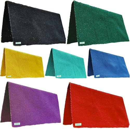 Majestic Ally Solid Color 34"x 36" Traditional Acrylic Saddle Blanket with Hemline Edges-3.7 lbs (Turquoise) - color: Turquoise