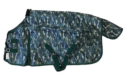 1200D Waterproof Winter Pony Blanket - 300g Heavyweight Turnout with Fleece Collar, Shoulder Gussets & Tail Flap - Black 62" - color: Black, size: 62 Inches