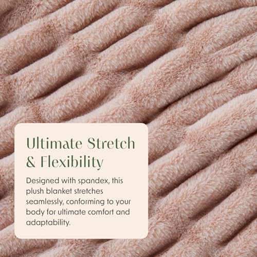Springtree Home Luxury Micro Plush Throw Blanket | Thick Faux Fur | Pink | Lily Collection | 60" x 70" | Pink Blanket | Ultra Plush - color: Pale Pink, size: 60" x 70" (Large)