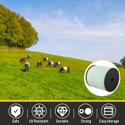 1 Roll 3/4 Inch x 2000 ft Electric Fence Tape Polytape, Green - color: Green, size: 3/4 Inch X 2000 ft