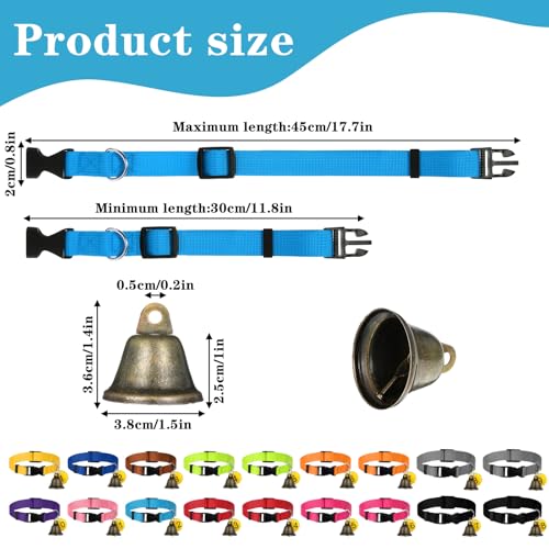 20 Pack Adjustable Goat Collar with Bell and Number Tag