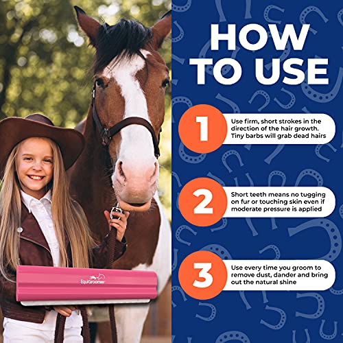 EquiGroomer 8-Inch Deshedding Brush for Dogs & Horses, Pink - color: Pink