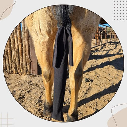 Ranch Hand Premium Lycra Tail Bag – Horse Tail Bag Made from Durable Stretchable Lycra – Gentle on Hair and Free from Damage – Horse Tail Protection Bag for Grooming – 24 Inches - Black - color: Black