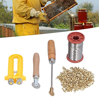 Zerodis Beekeeping Supplies Tools Set, Bee Starter Tools Kit Wire Embedder Beehive, Wire Tensioner with Copper Eyelets Iron Wires