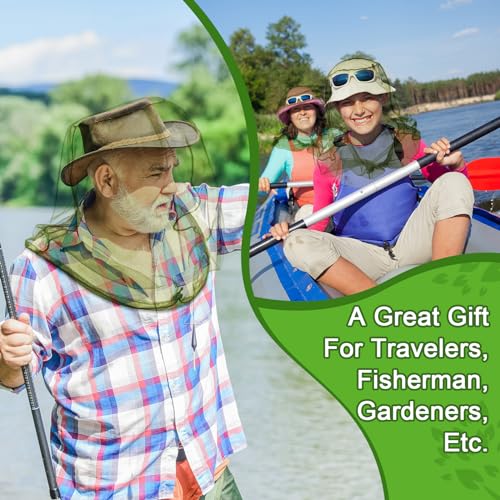 HESTYA 4 Pack Mosquito Head Net Face Mesh,Gray, Army Green - color: Gray, Army Green