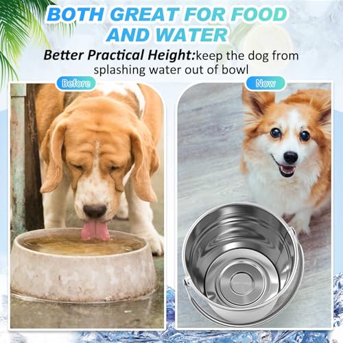 Hicarer 10 Pack 2.1 Quart Stainless Steel Dog Water Buckets, Metal Pails - size: 2.1 Quart