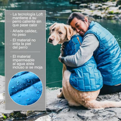 Kurgo Loft Dog Jacket, Ink Blue, Small - color: Ink Blue/Seaglass, size: Small