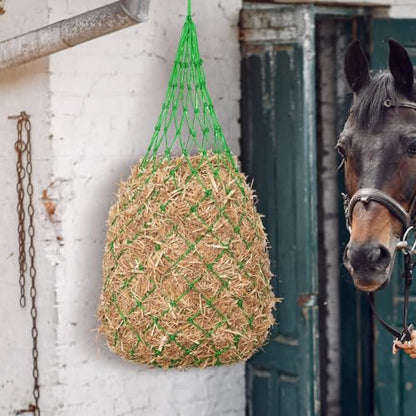 Slow Feed Hay Nets for Horses, 2 Pack, 40 Inch, 2 Inch Holes,Green - color: Green