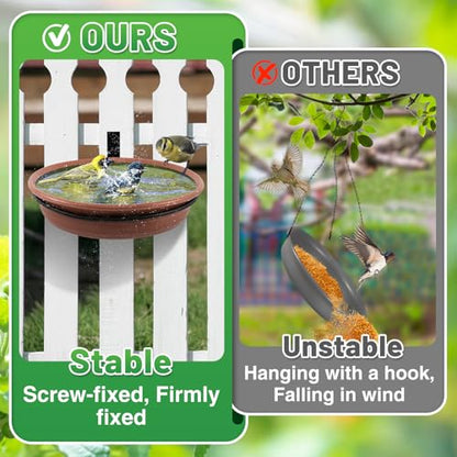 Alphatool Fence Bird Feeders Tray, 8.3" Dia., Brown - color: Brown, size: 1pcs