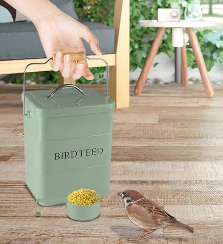 Geyecete Bird Feeder,Bird Food Jar Pet Food Storage Airtight Food Storage Container-Green - color: Green