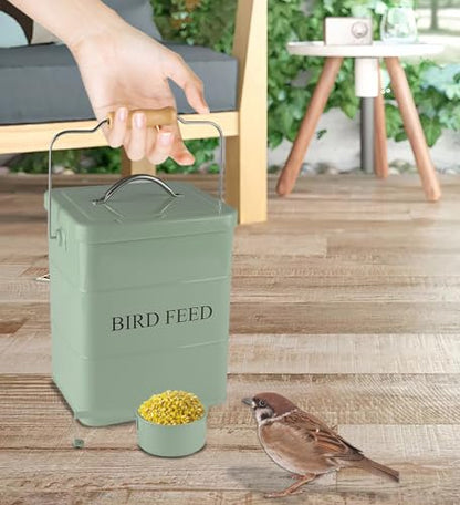 Geyecete Bird Feeder,Bird Food Jar Pet Food Storage Airtight Food Storage Container-Green - color: Green