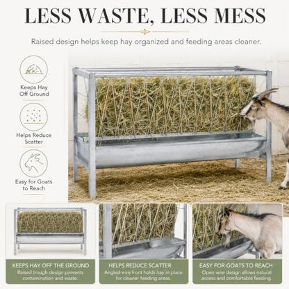 94 Gallon Livestock Hay Feeder, Large Capacity Outdoor Feed Storage Bin