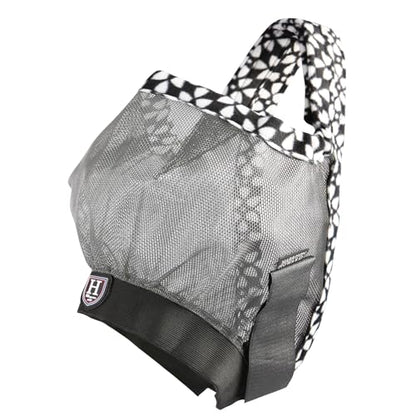 Harrison Howard Cattle Livestock Fly Mask Breathable Mesh Padded Edging with Fun Patterns Large Spacing Forelock Opening Design Adjustable Fit for Cattle Light Grey - color: Light Grey