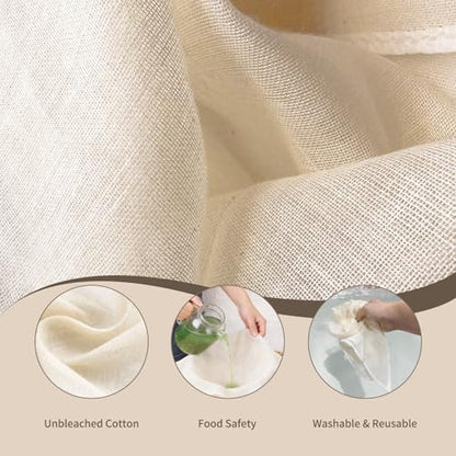 Cheese Cloths 6Pcs, Reusable Unbleached 100% Cotton 20"x20", Washable Organic Cheesecloth With Hemmed Edge, Fine Mesh Food Strainer For Turkey, Juicing, Cheese, Yogurt Making