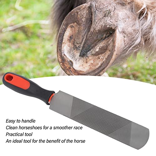 8 Inch Farrier Rasp File with Rubber Handle, Mini Horseshoe File Carbon Steel Farrier File Tool for Horses, Pig Hoof File, Goat Rasp,