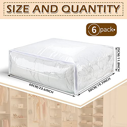 Shappy 6 Packs Clear Plastic Storage Bags with Zipper, 24 x 20 x 11 Inch | Sweater Bags, Moth Proof Protection, Vinyl, For Blankets Clothes Bed Sheet Comforters Pillows Quilt Closet Linen Organizer - size: 24 x 20 x 11 Inch