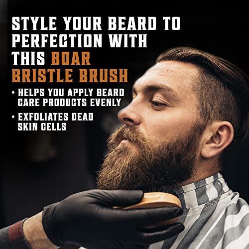 Viking Revolution Beard Comb and Beard Brush Set with Velvet Pouch - style: Beard Comb & Brush
