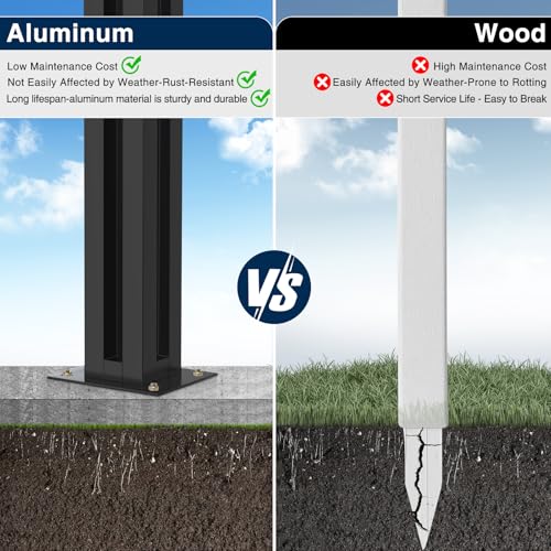 45" Aluminium Privacy Fence Corner Post, 2 Pack - color: 2 Pack 90 Degree
