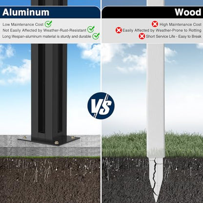 45" Aluminium Privacy Fence Corner Post, 2 Pack - color: 2 Pack 90 Degree
