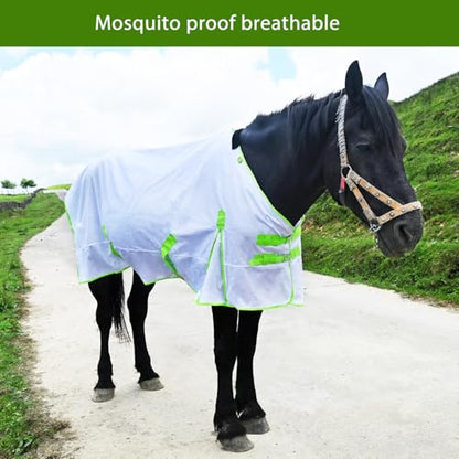 White Comfy Mesh Horse Fly Sheet, 66in - color: white, size: 66Inch-168cm