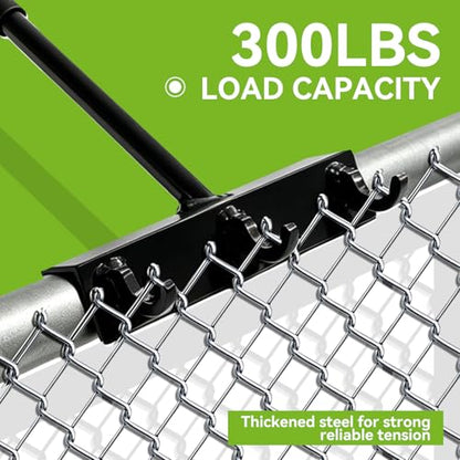 Heavy Duty Chain Link Fence Top Rail Stretcher Tool with 3 Hooks - color: Black