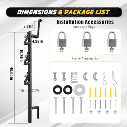 Black 3 Place Trimmer Weed Eater Rack for Open & Enclosed Trailer - size: 3 lock