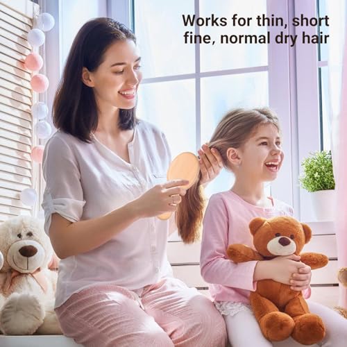 URTHEONE 2 Pack Mini Pure Boar Bristle Hair Brush Small Travel Pocket Brush - color: Wooden boar bristle