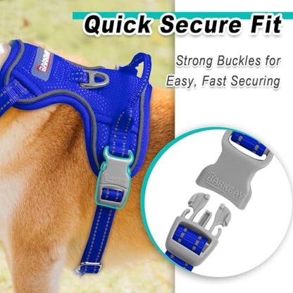 BARKBAY Dog Harness for Small Sized Dog No Pull Mesh 2 Clips Dog Vest - color: Sapphire Blue-Mesh, size: X-Small