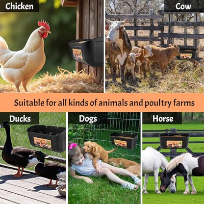 Cieex 3 Pack Hanging Chicken Feeder, Duck Feeder for Outside with Clips