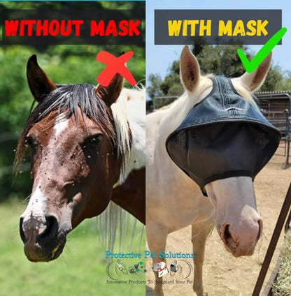 EquiVizor Solar Vizor Horse Fly Mask (Size Mini), 100% UV Eye Protection for Horses with Uveitis, Photosensitivity, Ulcers, Head Shaking, Eye Injuries. Also Available in Pony, Cob, Full - size: Mini